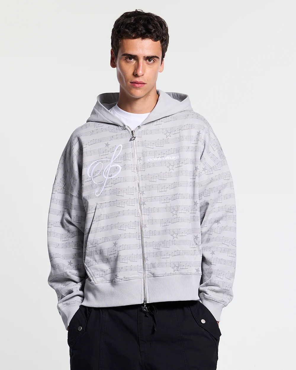 BEAT IT ZIP HOODIE GREY - Image 2