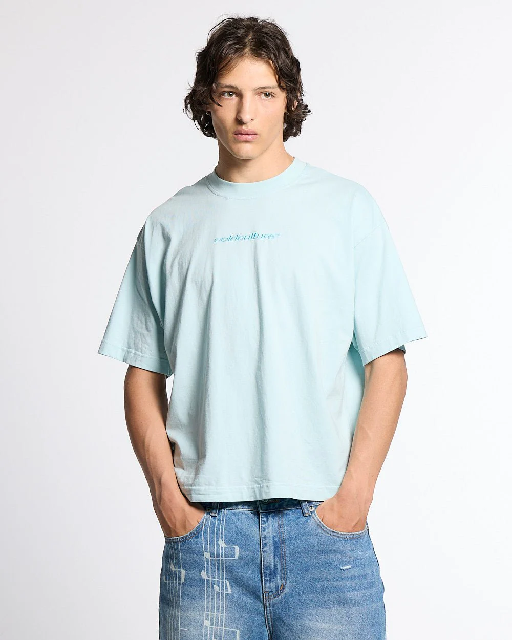 DISTRESS CURVED TEE BLUE - Image 4