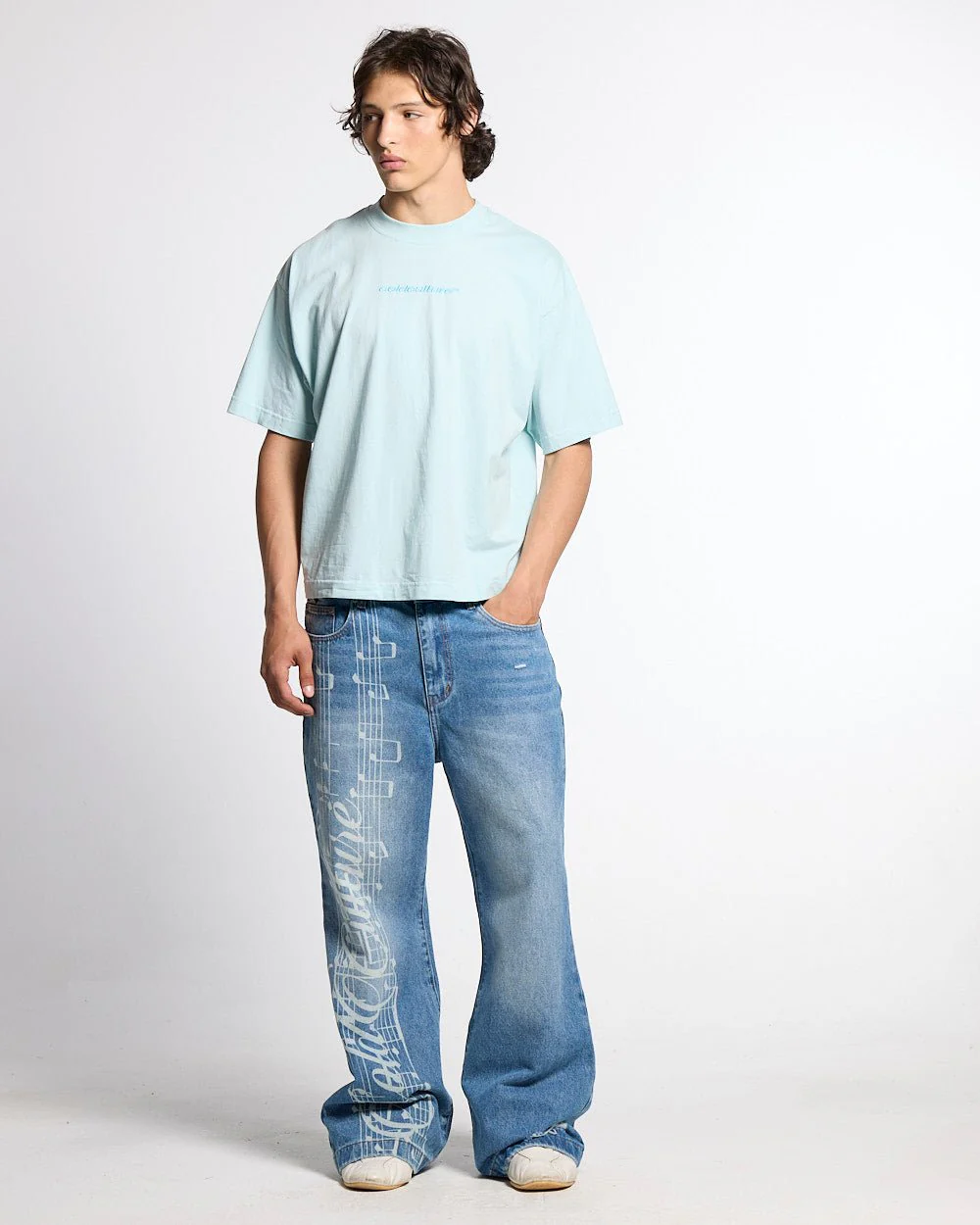 DISTRESS CURVED TEE BLUE - Image 5