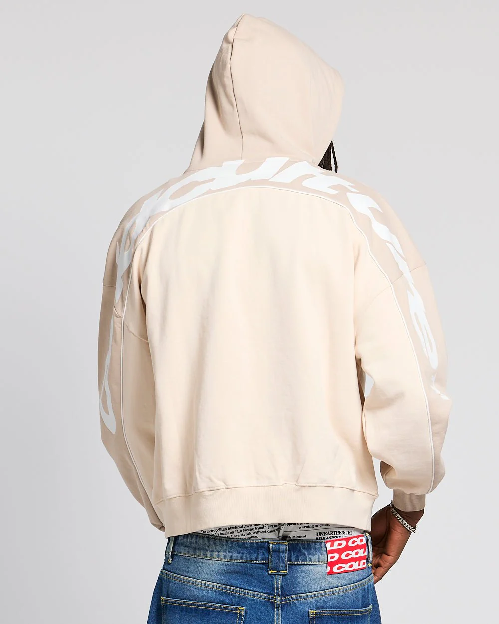 FLESH ZIP HOODIE BEIGE - Image 2