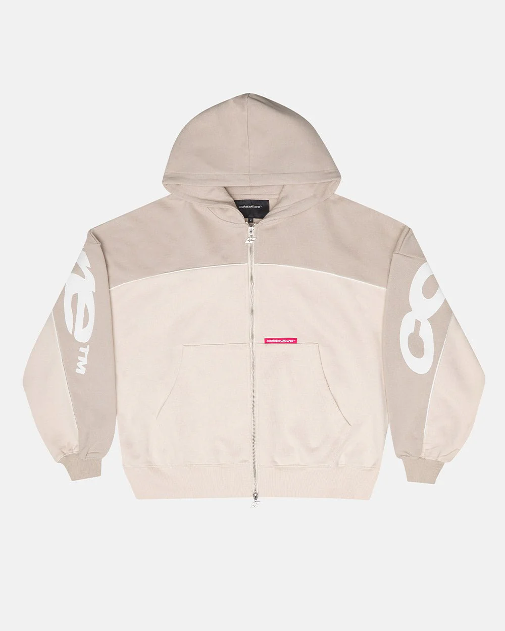 FLESH ZIP HOODIE BEIGE - Image 3