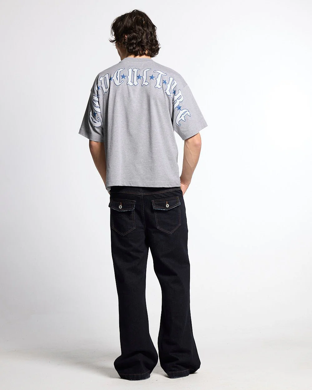 GOTHIC CURVED TEE GREY - Image 7