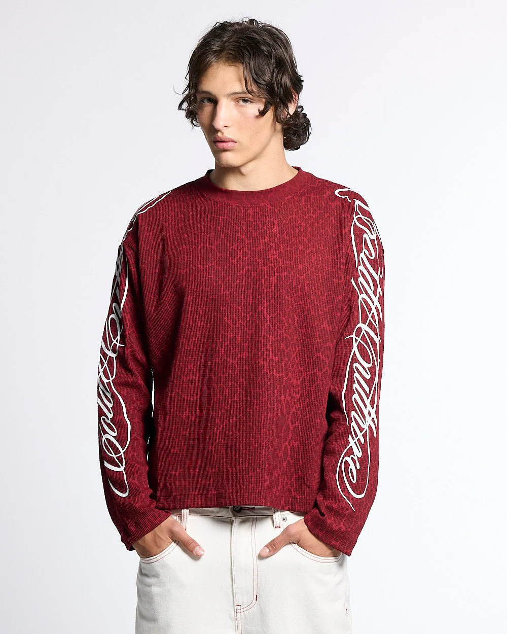 HIDDEN CHEETAH LONGSLEEVE BURGUNDY - Image 2