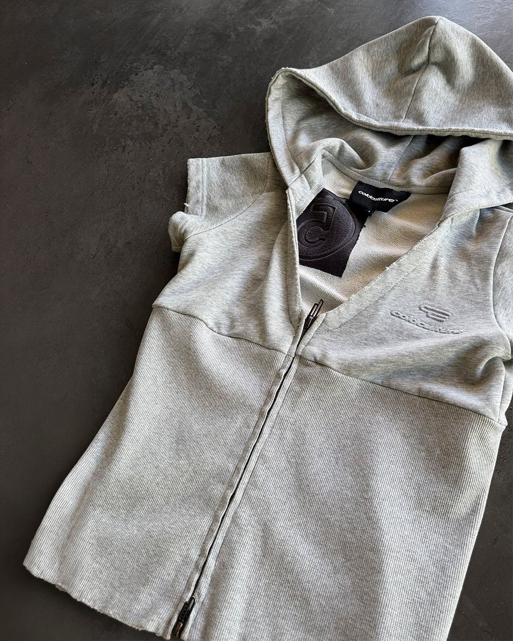 HOODED BABY ZIP TEE HEATHER GREY - Image 7