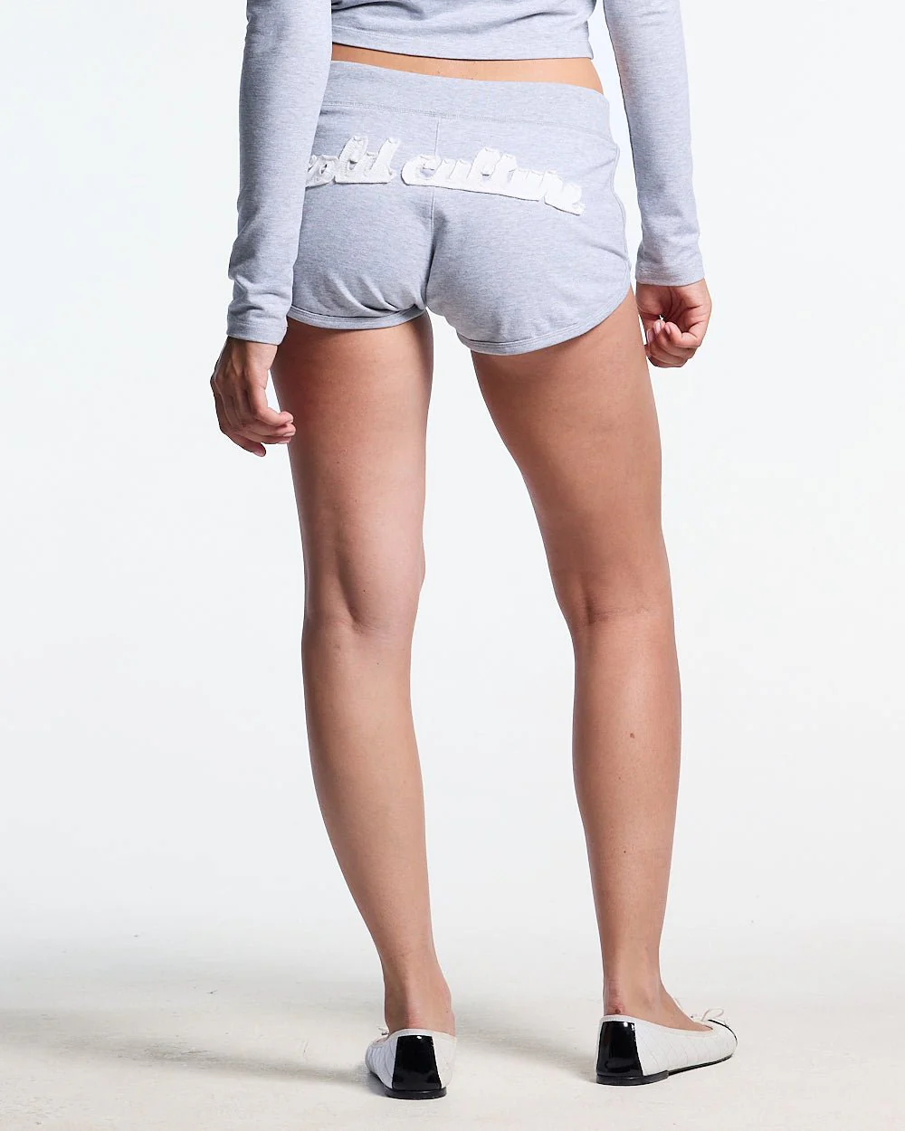 LACE MINI SHORTS HEATHER GREY - Image 3
