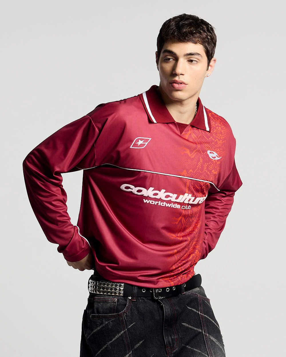 MAMBA SNAKE LONGSLEEVE POLO RED - Image 2