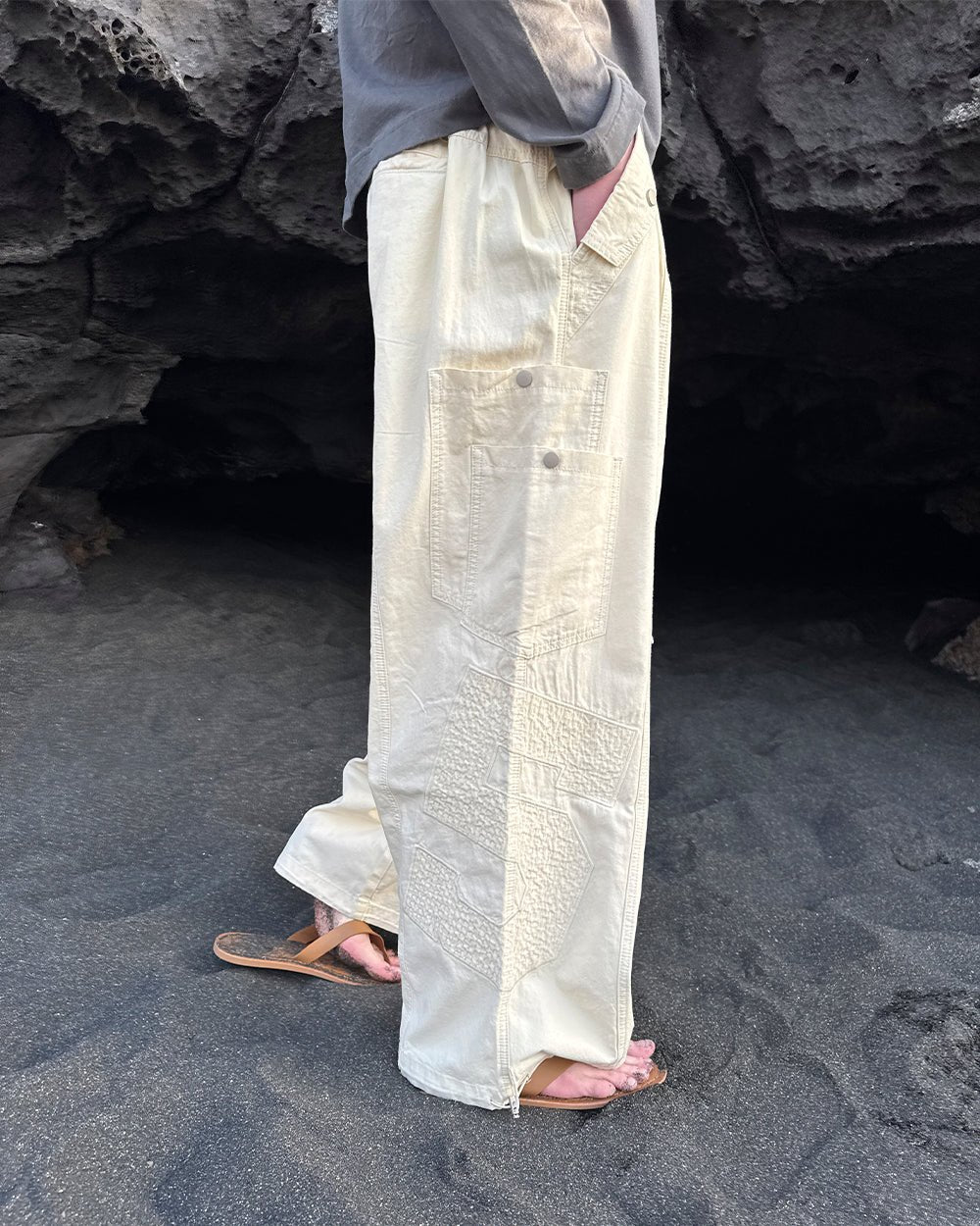 SOLID CARGO PANTS WHITE - Image 14