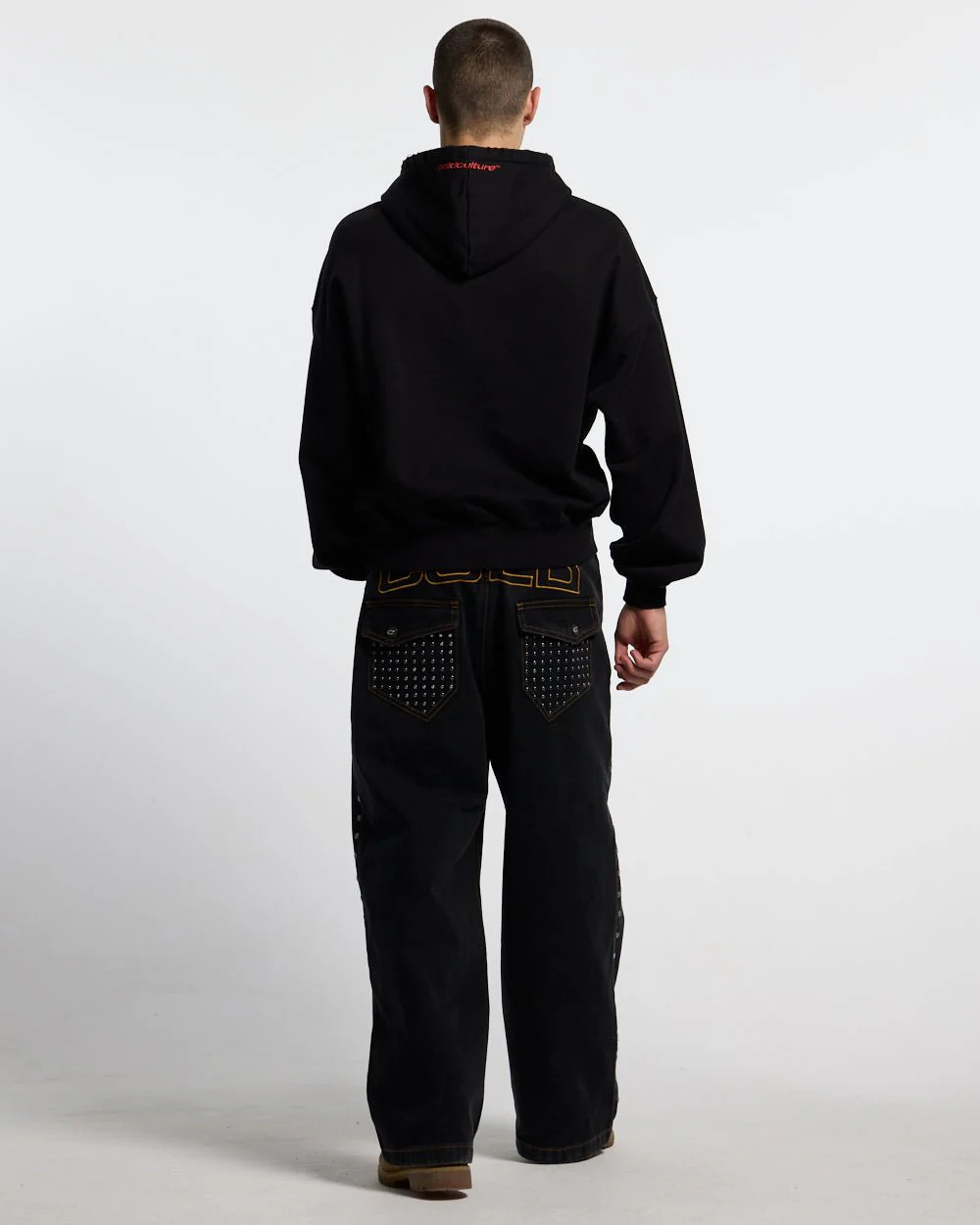 STARS HOODIE BLACK & RED - Image 4