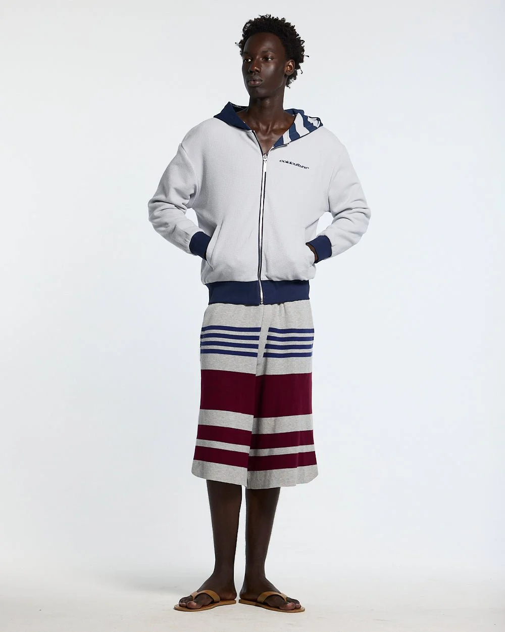 UNTRUE WAFFLE REVERSIBLE ZIP HOODIE BLUE - Image 10