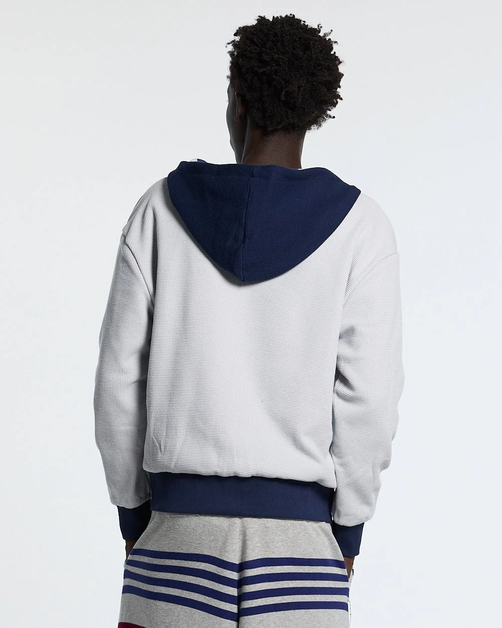 UNTRUE WAFFLE REVERSIBLE ZIP HOODIE BLUE - Image 7