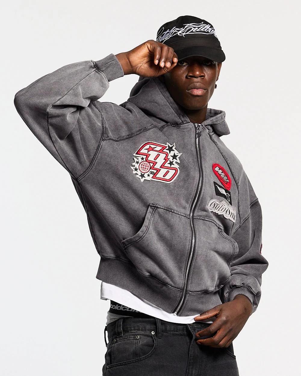 WALKER ZIP HOODIE WASHED BLACK - Image 2